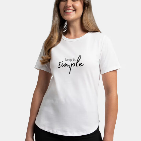 Women’s Black “Keep It Simple” Printed Regular Fit T-Shirt
